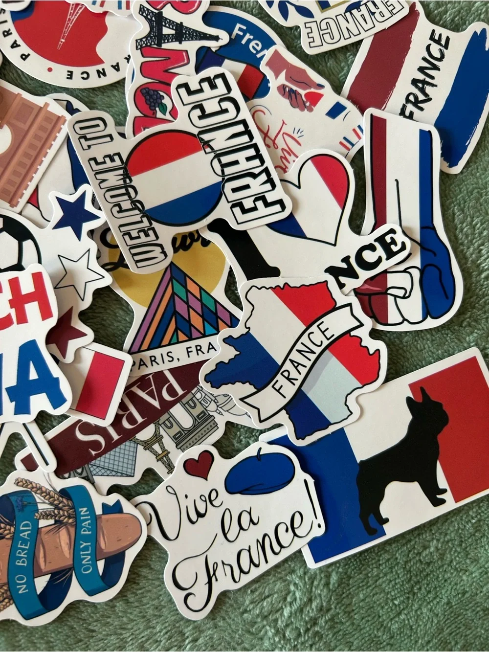 45 Love France Paris Stickers Water Bottles Travel Laptop Luggage French Flag